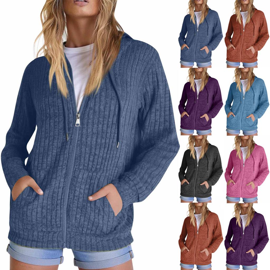 Mikiny pro ženy Trendy topy Ležérní Podzimní Móda Mikina s dlouhým rukávem S kapsami Svetr Lehký