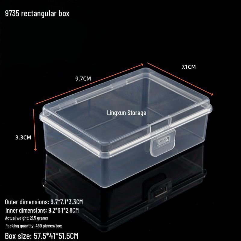 Rectangular Transparent PP Plastic Storage Box for Stationery, Cards, Hardware, Jewelry, and Fishing Gear
