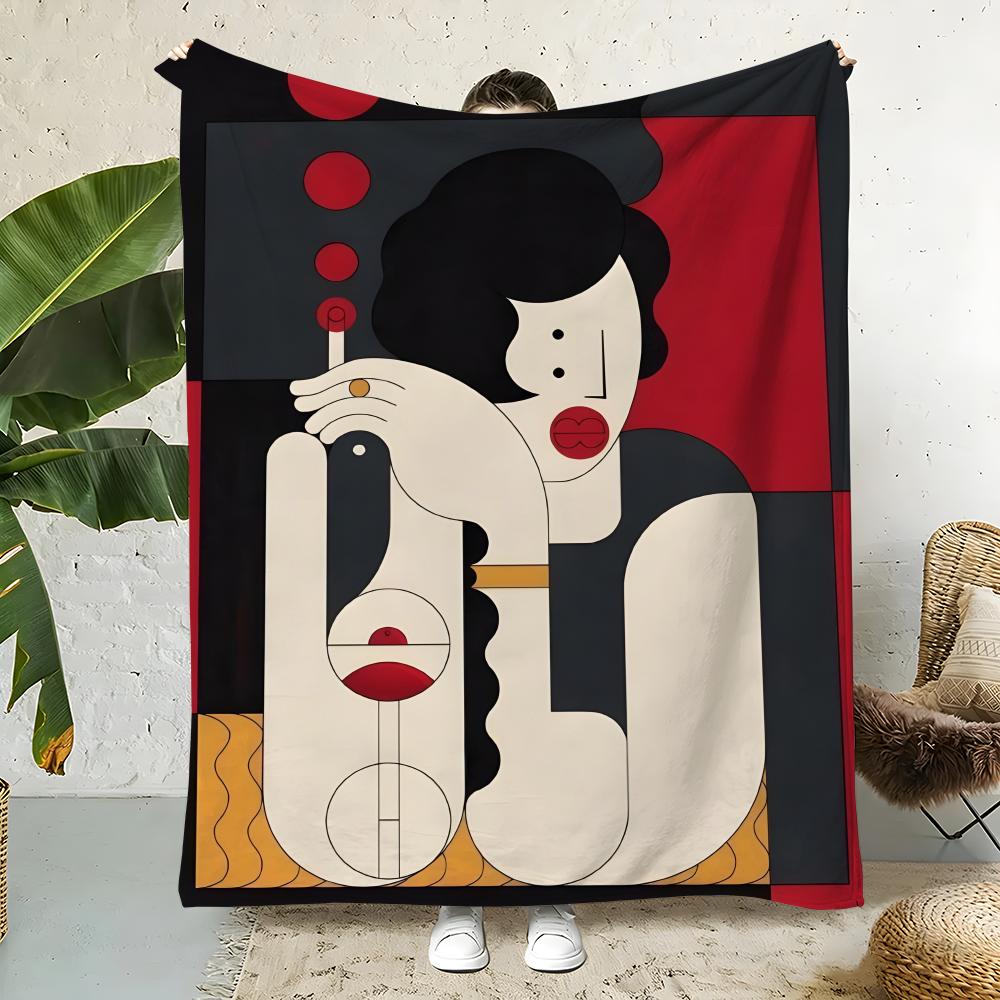 Artist J-JohnBattalgazi Throw Flannel Throw Blanket,Bed Home Office Nap Blanket Travel,Camping,Picnic Blanket Soft Decor 75X95CM