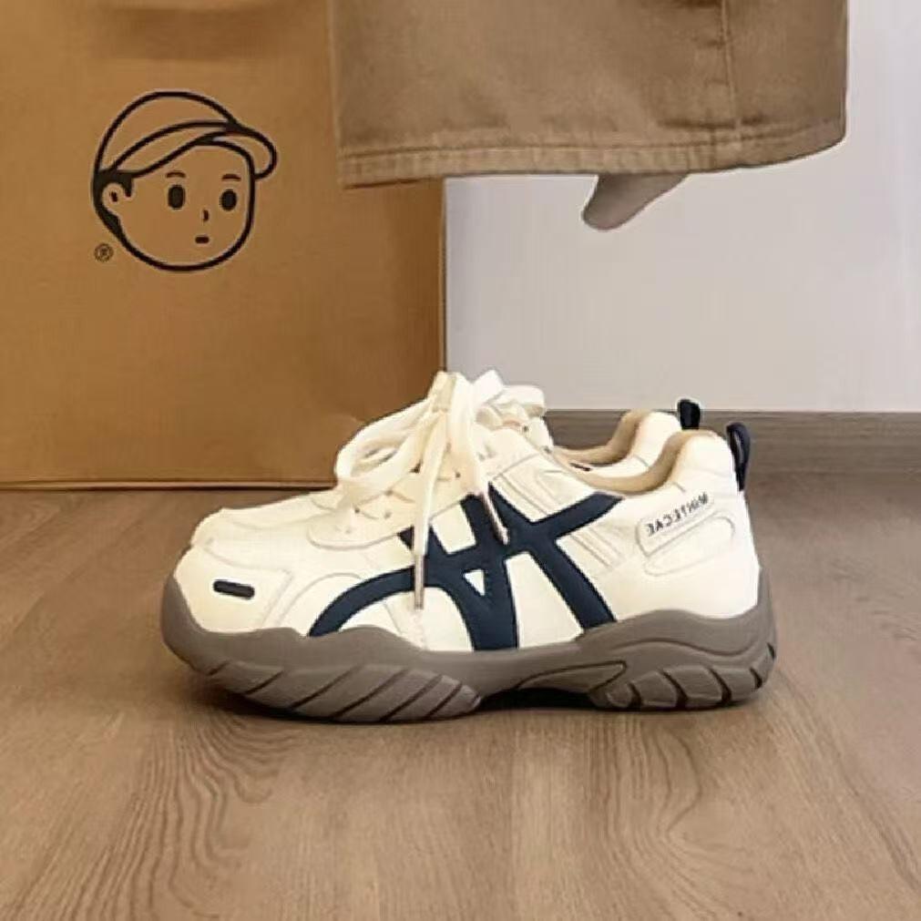 

Breathable leather surface German training shoes 22 spring and autumn new thick-soled lightweight sports and leisure board shoes hongjie35 синий