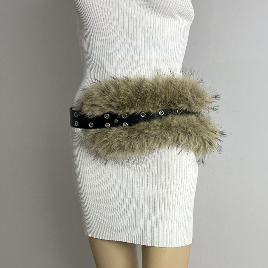 Gothic Waist Belt Stylish Furred Waist Chain Belt Elaborate Chain Belly Chain for Dress Cowboy Belt Waist Chain
