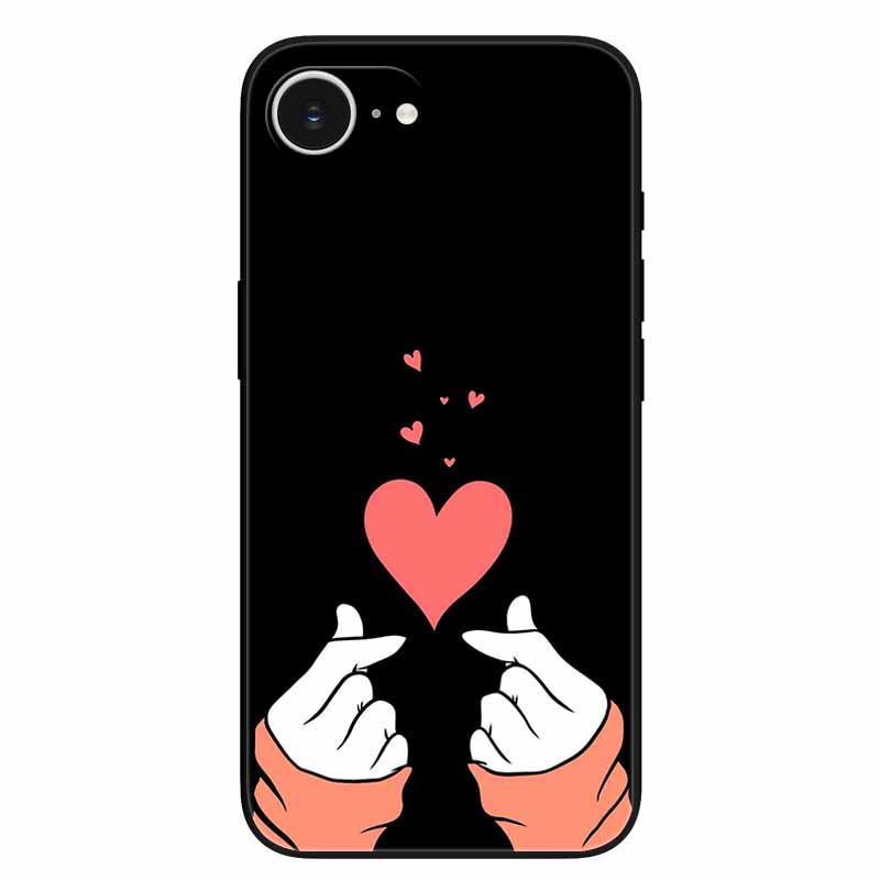 Schwarze Handyhülle Cover für Apple iPhone 16e Hüllen Gedruckte TPU Weiche Stoßfängerhülle für iPhone16e 16e 2025 Schutz Silikonhüllen