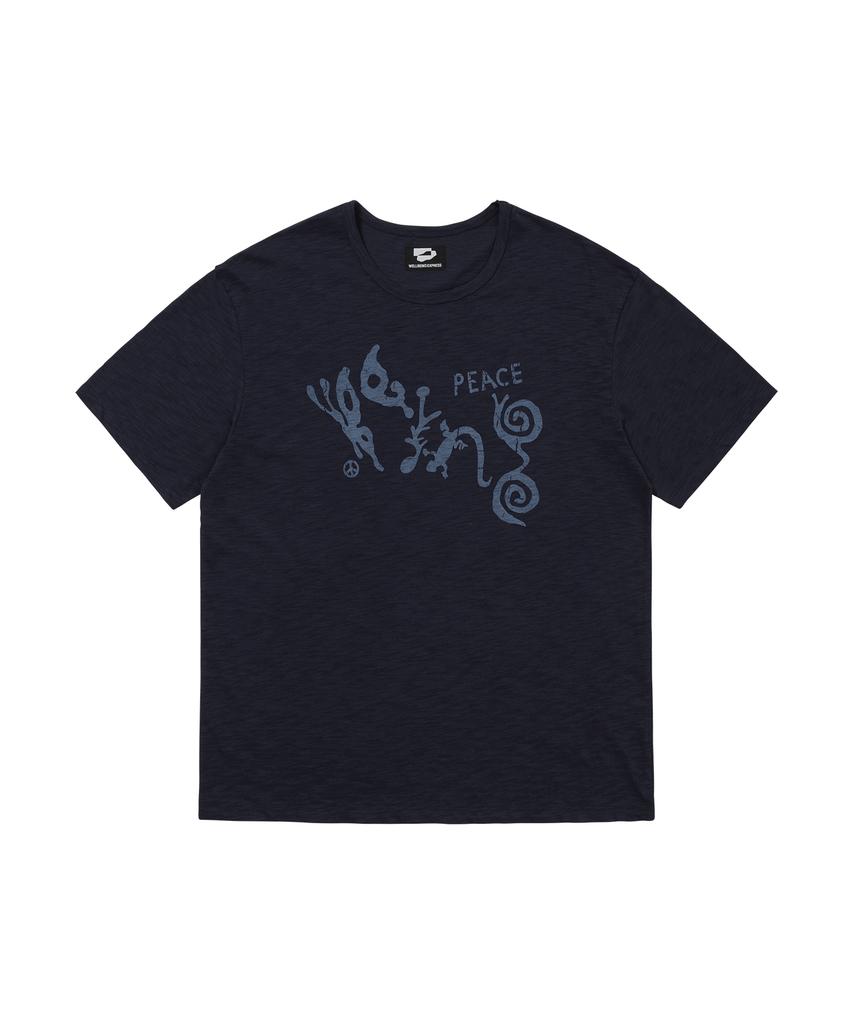 WELLBEING EXPRESS Oversized Being Nature Half Sleeve Navy