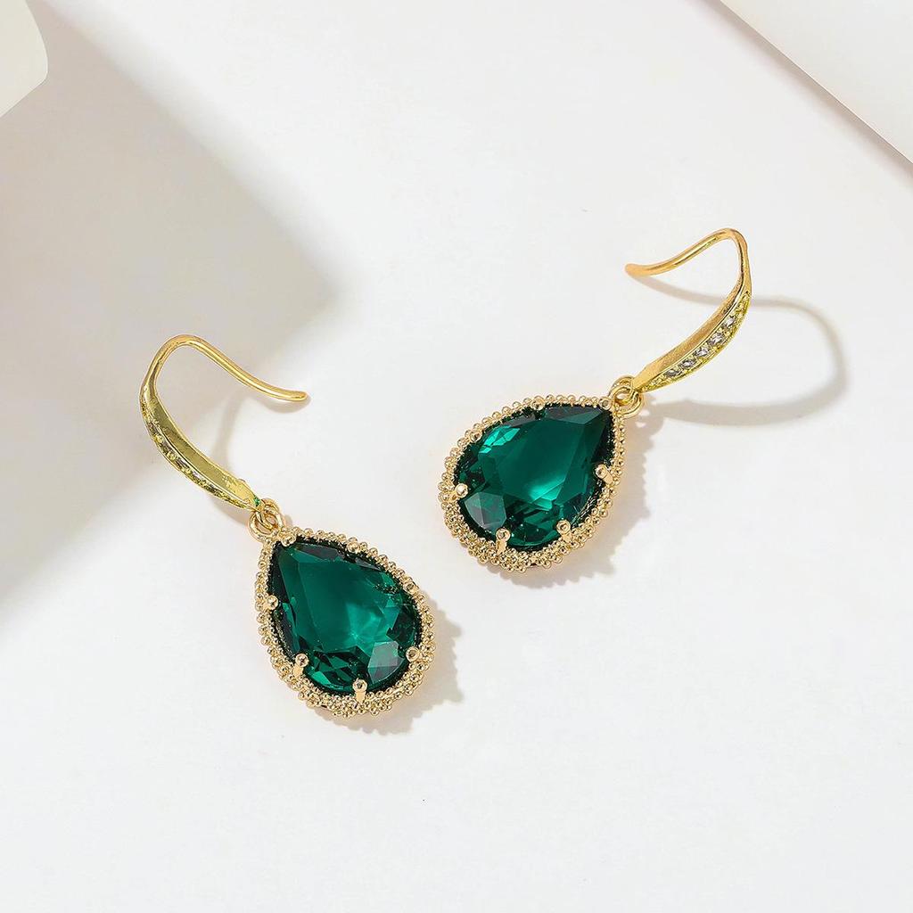 High-Quality Retro Geometric Crystal Glass Earrings