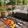 1PC Halloween Pumpkin Kitchen Rug Non-Slip Door Mat Pop Design Bathroom Rug Bath Mat Carpet for Home Sink Laundry Decor