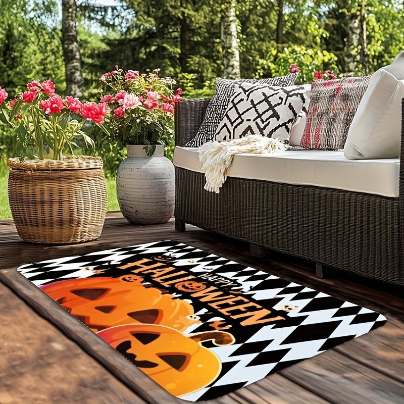 1PC Halloween Pumpkin Kitchen Rug Non-Slip Door Mat Pop Design Bathroom Rug Bath Mat Carpet for Home Sink Laundry Decor