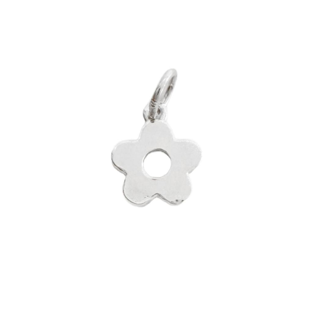 Sterling Silver Flower Pendant: Chinese Style Handmade Crystal Bracelet & Necklace Charm for DIY Beading & Rope Weaving.