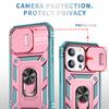 Applicable to iPhone16 military window push three-in-one mobile phone case Apple 15 ring car magnetic anti-drop protective case