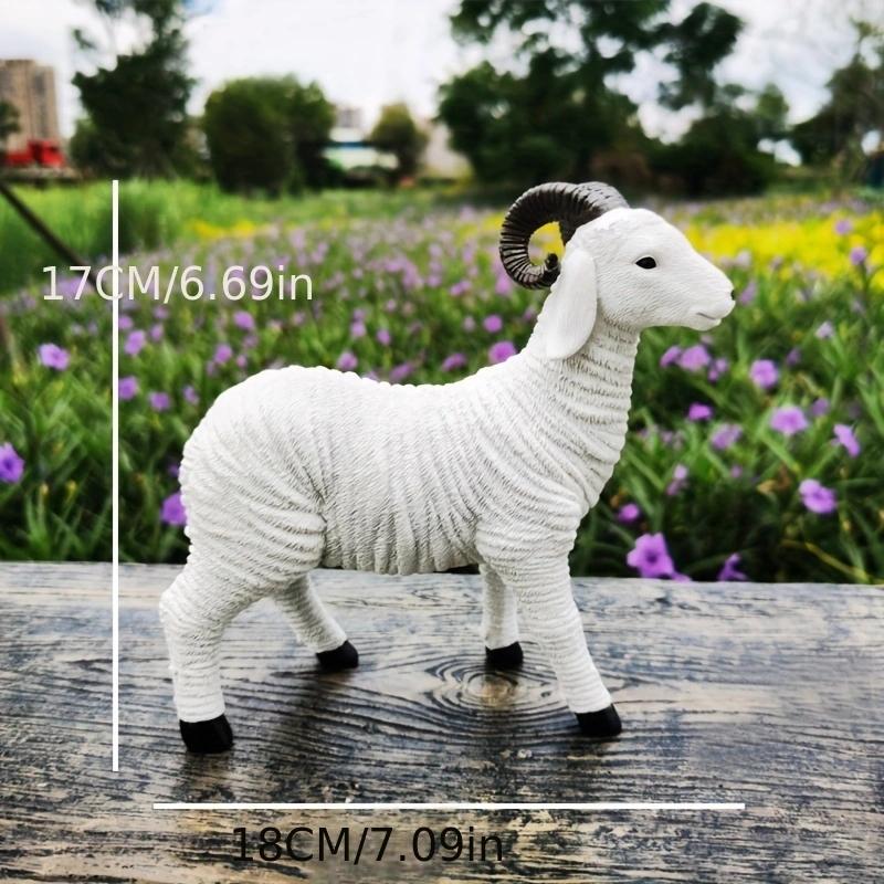 Resin Figurine Flower Pot Decor Lamb OrnamentSimulation Decor Mini Animal Models For Farm Yard Artificial Lamb Craft Gifts
