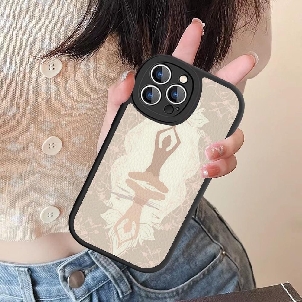 The Yoga Phone Case Hard Leather For IPhone 16 15 14 13 12 Mini 11 14 Pro Max Xs X Xr 7 8 Plus Fundas