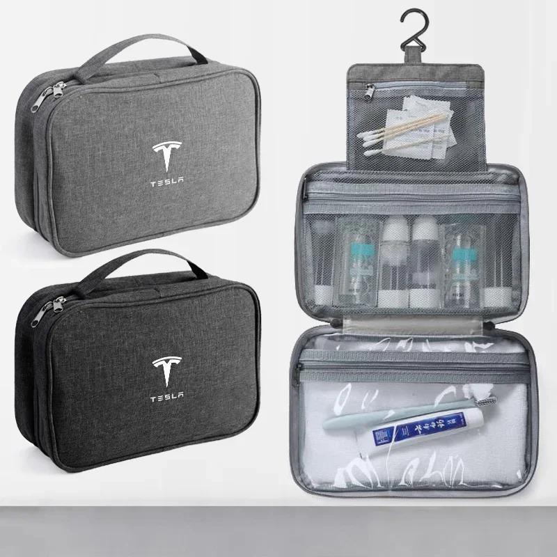 Autoaufkleber 2025 Neues Tesla Auto Logo Tragbare Reise-Kabeltasche Wasserdichter Digitaler USB-Ladegerät Aufbewahrungstasche Für Tesla Model 3 Model