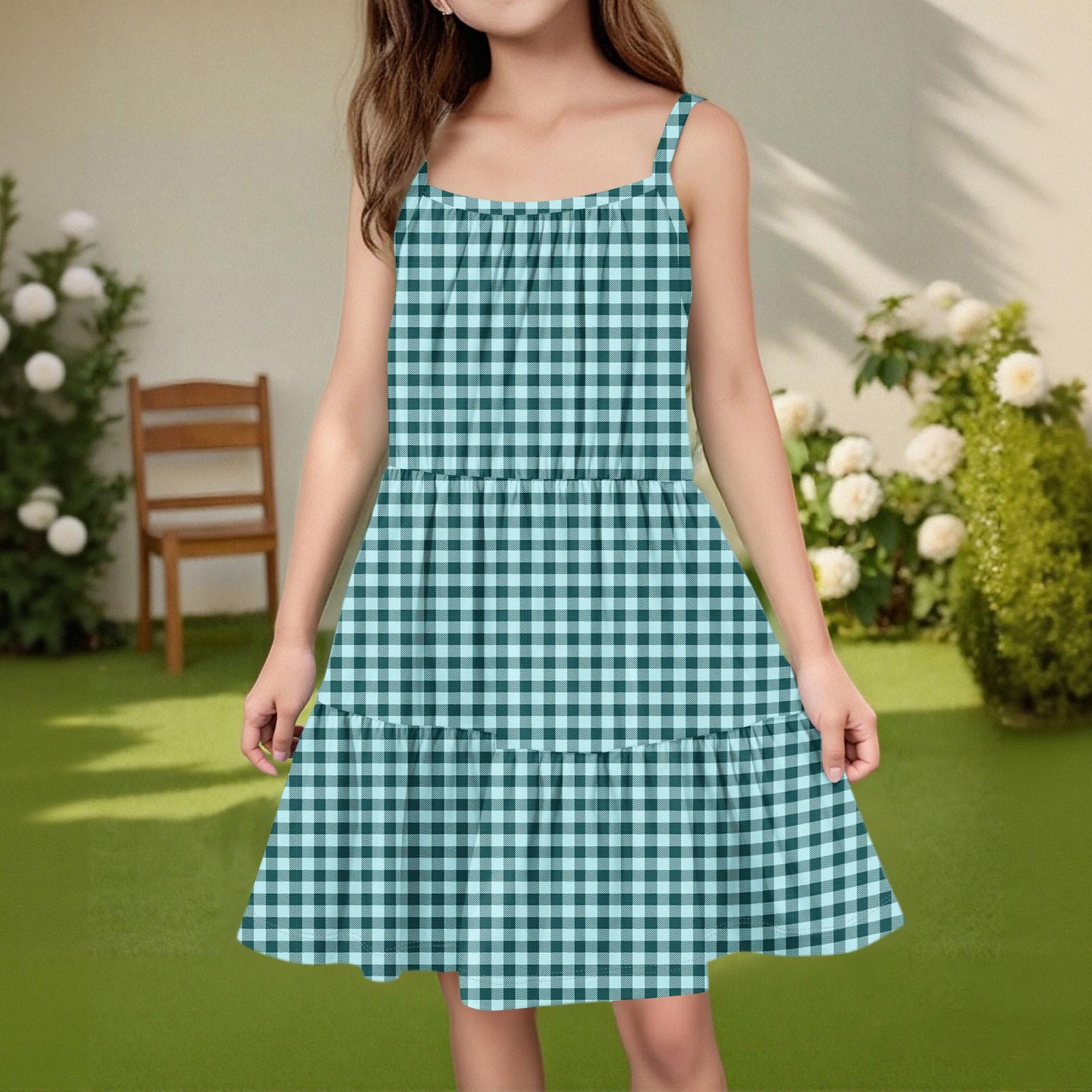 

Детское летнее повседневное модное платье без рукавов с круглым вырезом 160