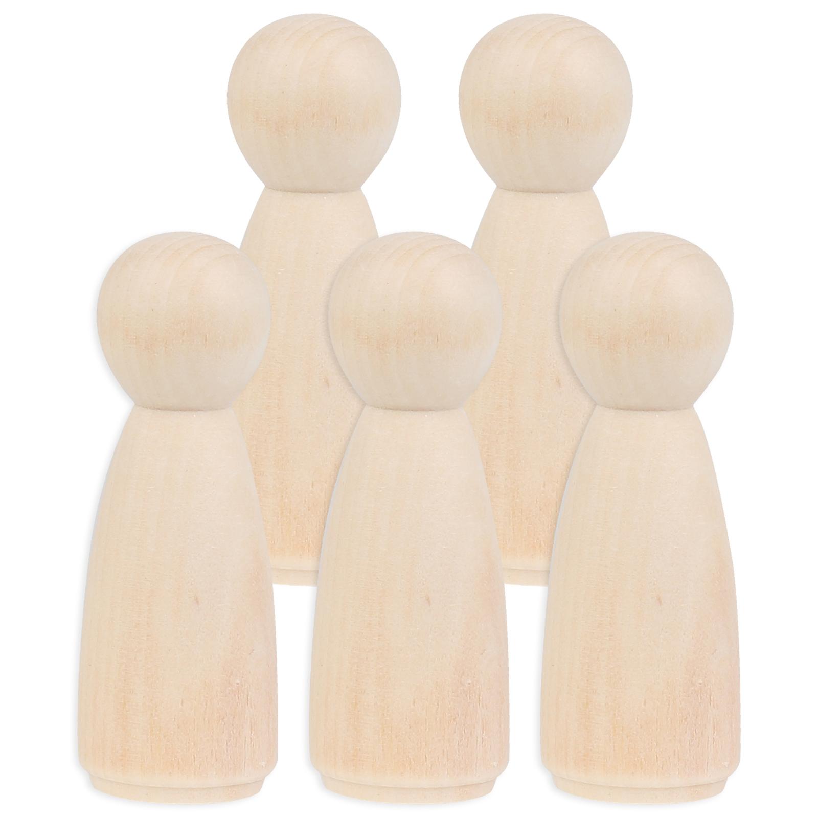 5/10/20Pcs Wooden Peg Dolls Unpainted Figures Unfinished Wooden Dolls Family Decorative for Kids Painting DIY Arts Crafts Gifts