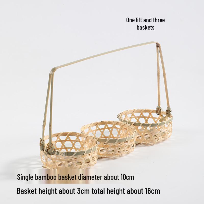 Handgeflochtener Bambus-Siebkorb für Dim Sum und Desserts - Ideal für die Präsentation von Gebäck und chinesische Verlobungstafeln