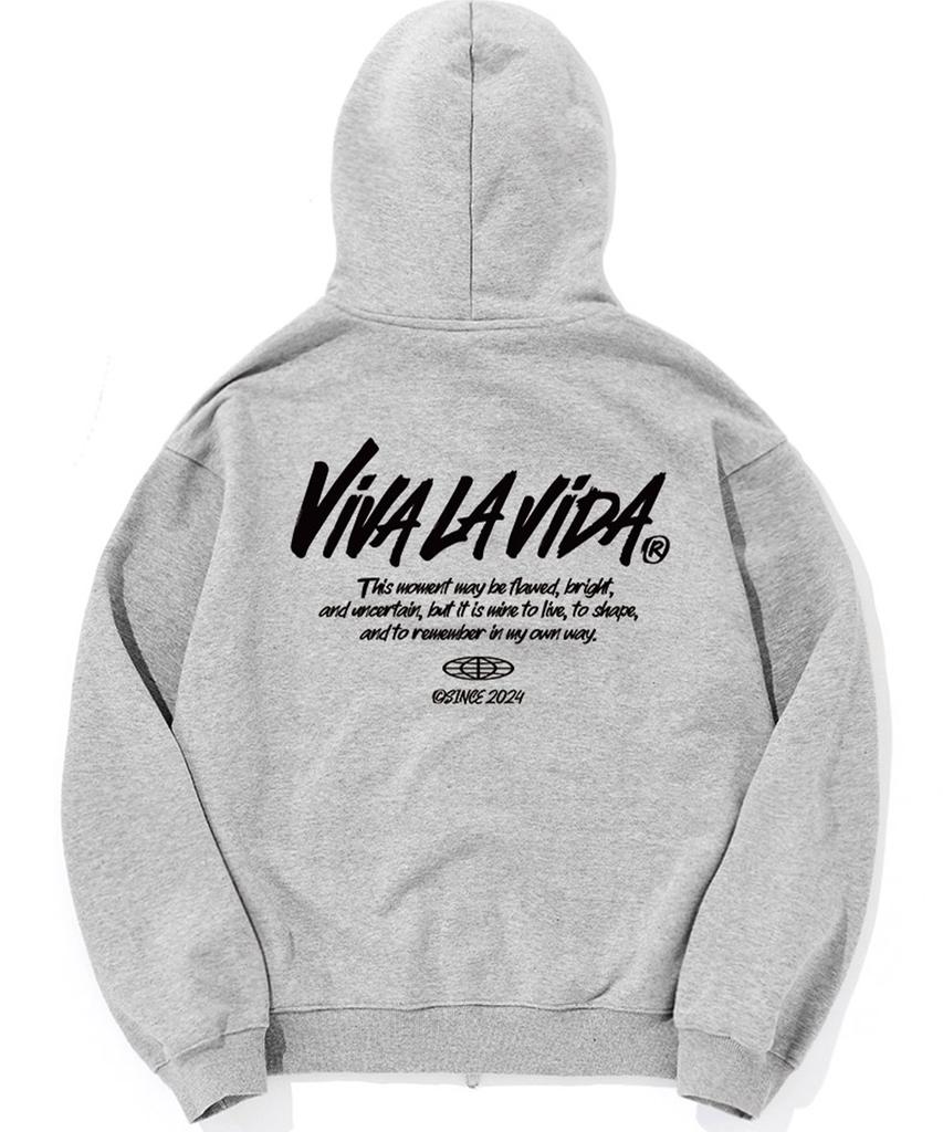 Viva La Vida [Fleece Line Option] Ground Heavy Terry Zip-Up Hoodie (Type A)