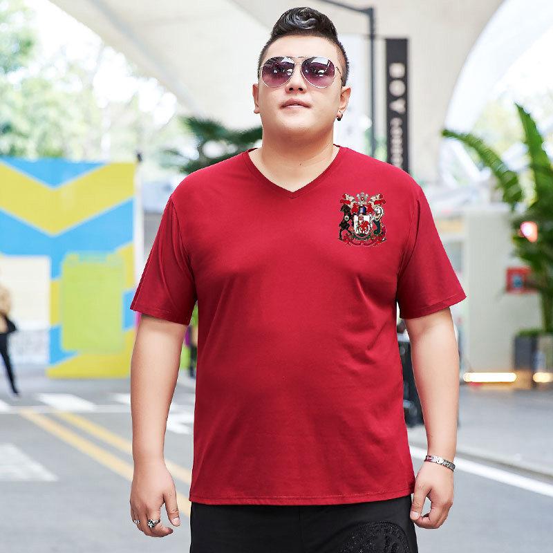Dikke Man Oversized Heren Zomer T-shirt met Korte Mouwen Dikke Man Los Dikke Populaire Top Dikke Man Lichaam Shirt Onderhemd 3XL