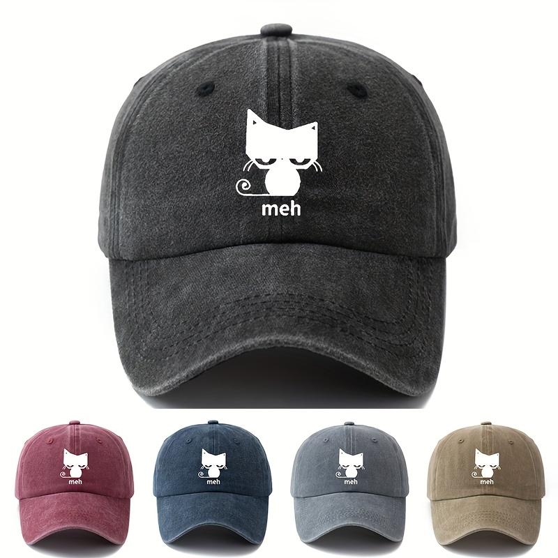 Printed Cartoon Cat Baseball Cap for Men and Women, Fashionable Outdoor Sun Protection, Lightweight Sun Hat, Truck Driver Hat
