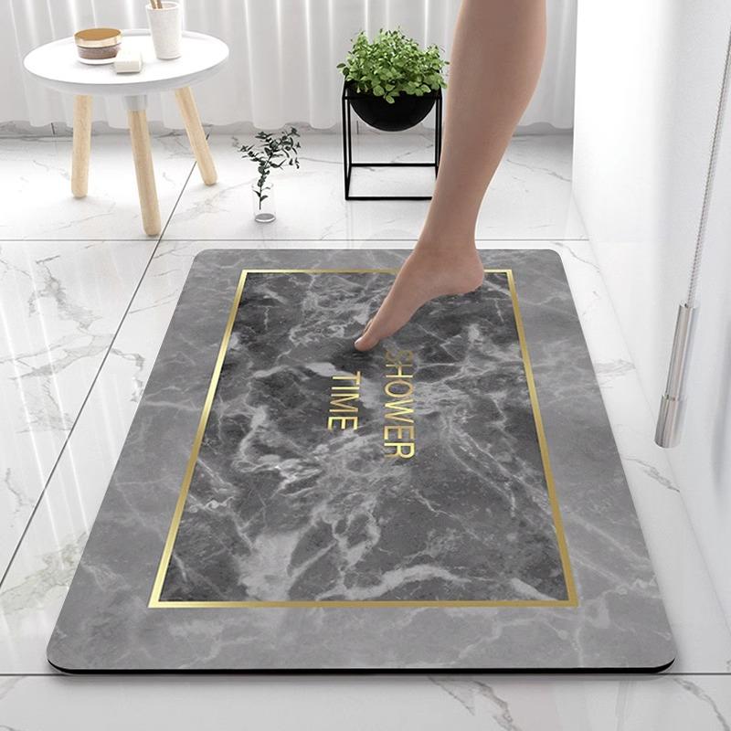 Toilet Door Diatom Mud Bathroom Floor Mat, Anti Slip Bathroom Floor Mat, Water Absorbing Quick Drying Carpet At the