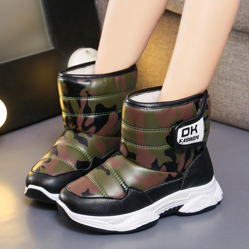 Fashion winter velvet warm boys and girls snow boots cotton shoes Korean students