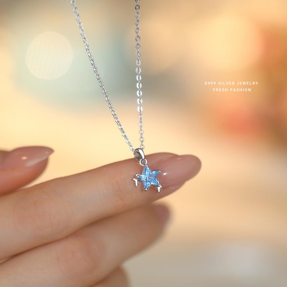 

Ожерелье-ключица «Морская звезда»: Кулон из чистого серебра 999 пробы для женщин - Элегантный и модный дизайн 925 Silver