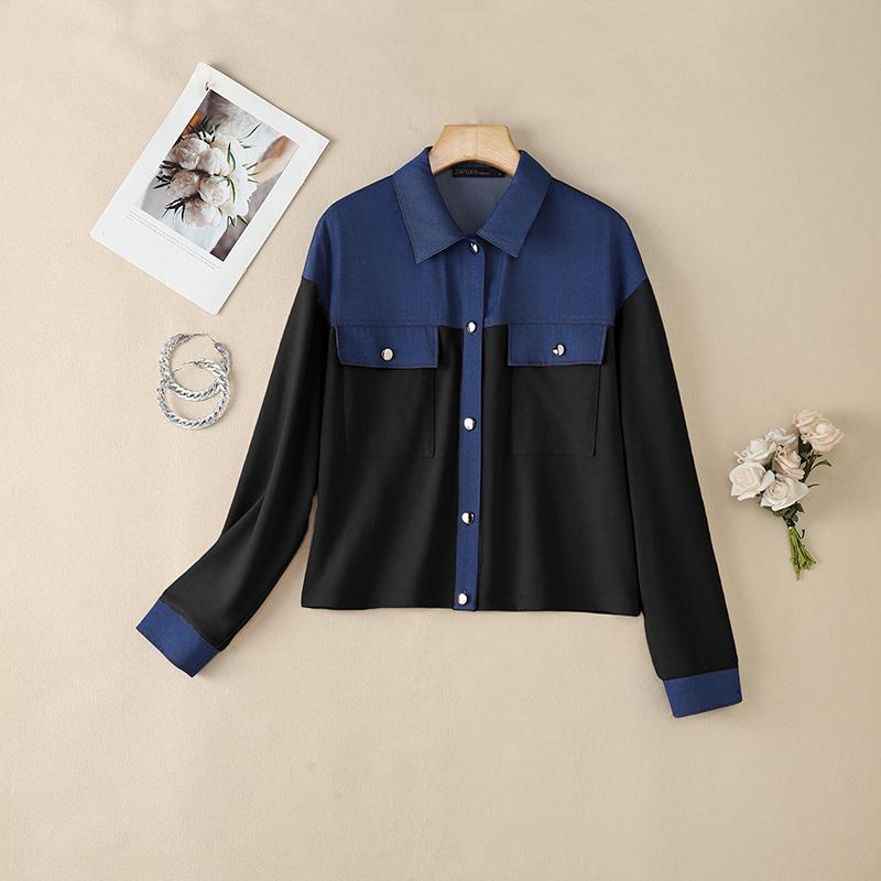 ZANZEA Dámská patchworková halenka s dlouhým rukávem s dlouhým rukávem