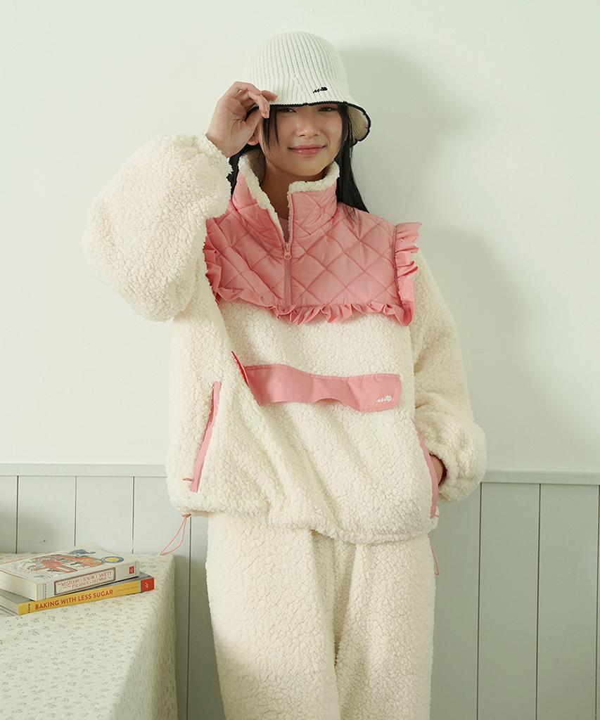 SWEET BITTER [Women] Ruffle Fleece Pants_Pink
