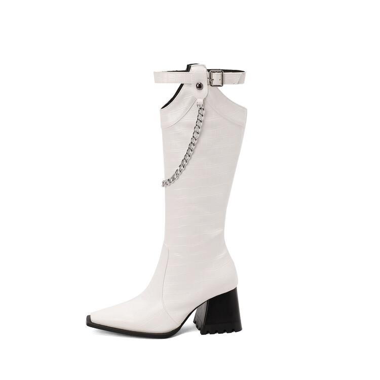 Autumn high boots color women's boots metal chain  40-48