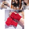 Winter Warm Gloves For Women With Knit Fabric And Half Finger Design