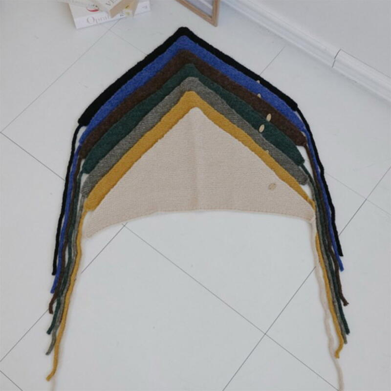 Women s Autumn Tone Bokashi Triangle Pendant Hood green