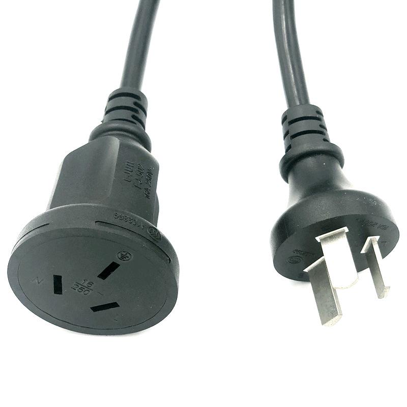 CCC 3-Pin Verlängerungskabel, 1,5-2,5 mm², 10A-16A, Stecker-Buchse, Chinesischer Standard.