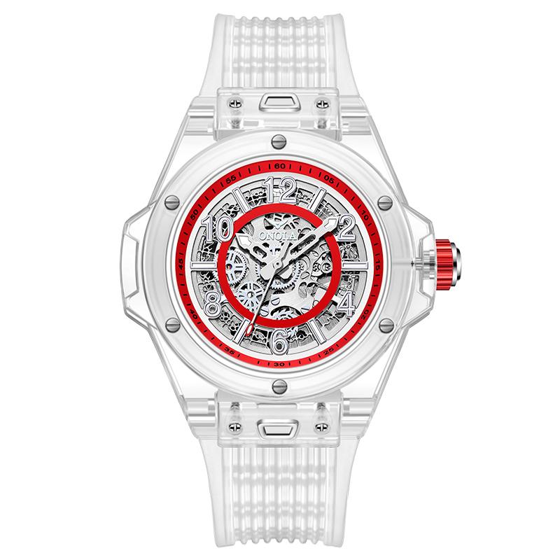 ONOLA ON3836 Fashion Luxury Hollow Automatic Mechanical Watch Women Waterproof Transparent Case Watch for Men Montres Pour Homme