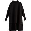 Store Størrelser Dame Uregelmessig Casual Svart Rullekragetopp Løs Høst Vinter Langermet Topper Oversized Genser