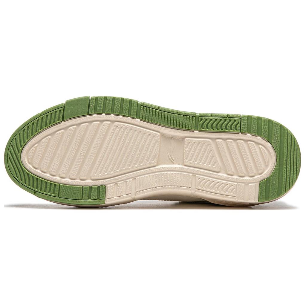 Li Ning Common 80s Soft Rebound Thick Sole Comfortable Versatile Non-Slip Wear-Resistant Low-Top Skate Shoes Women sneaker Light-Green AGCU084-4
