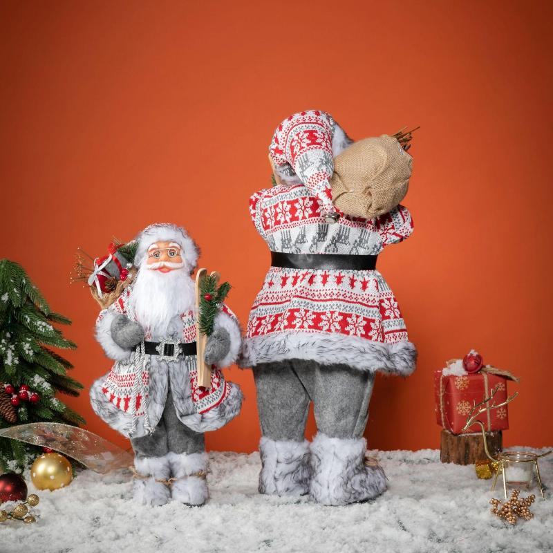 1 pc White Plush Santa Claus Decoration Christmas Doll Decora