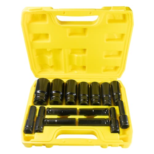 STEELMIGHT Impact Socket Deep Socket Set, 15-Piece, 1/2-Inch, 8, 10, 12, 13, 14, 16, 17, 19, 21, 23, 24, 27, 30, 32mm Drive