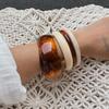 IngeSight.Z 4 Styles Boho Thick Resin Acrylic Bangles for Women Fashion Elegant Geometric Irregular Bracelets Aesthetic Jewelry