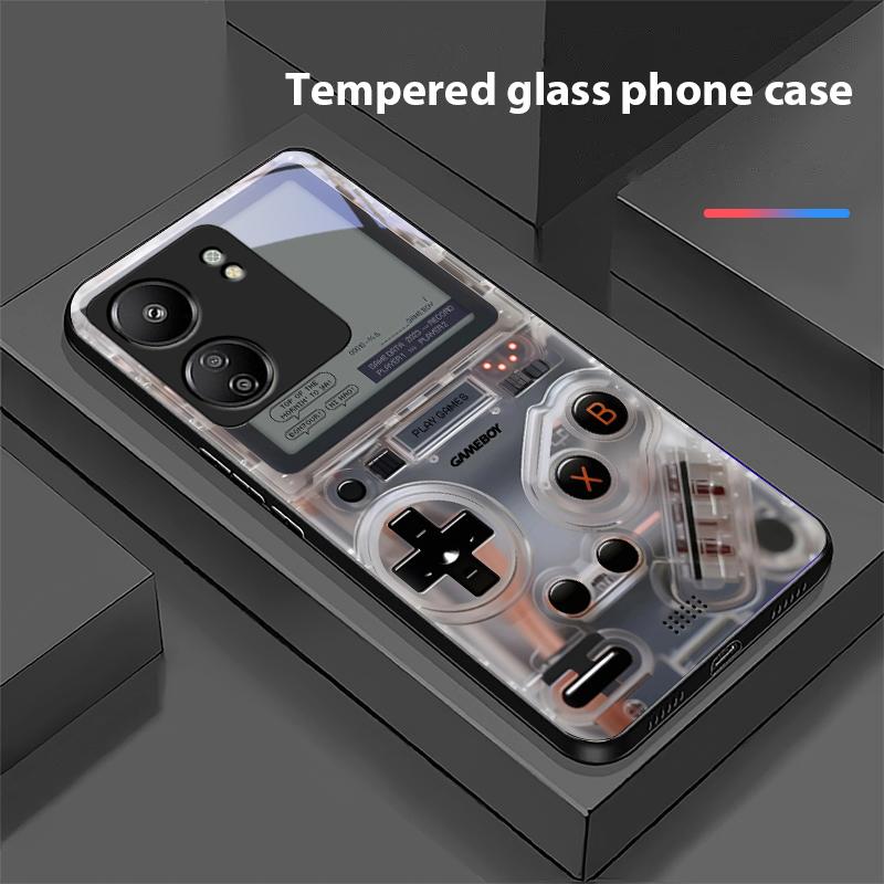 Console di Gioco Per Xiaomi Redmi 13C Note13 12 Pro Plus 5G Note 9 13T Pro POCO X6 F5 F6 Custodia Nera in Vetro Temperato per Telefono