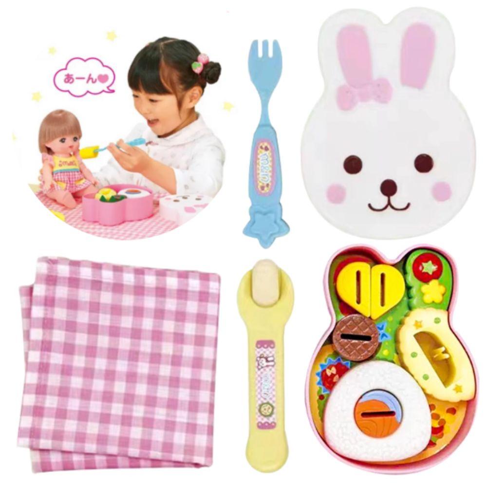 Rabbit Shape Food Feeding Toy Pretend Play Simulation Model Lunch Box Pudding Toy Role Play Kawaii Play House Toys Kids Toy