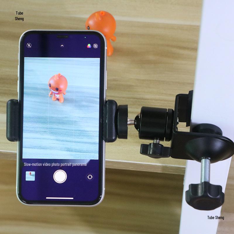U-Shaped Multi-Functional Phone Clip with 360° Rotating Ball Head