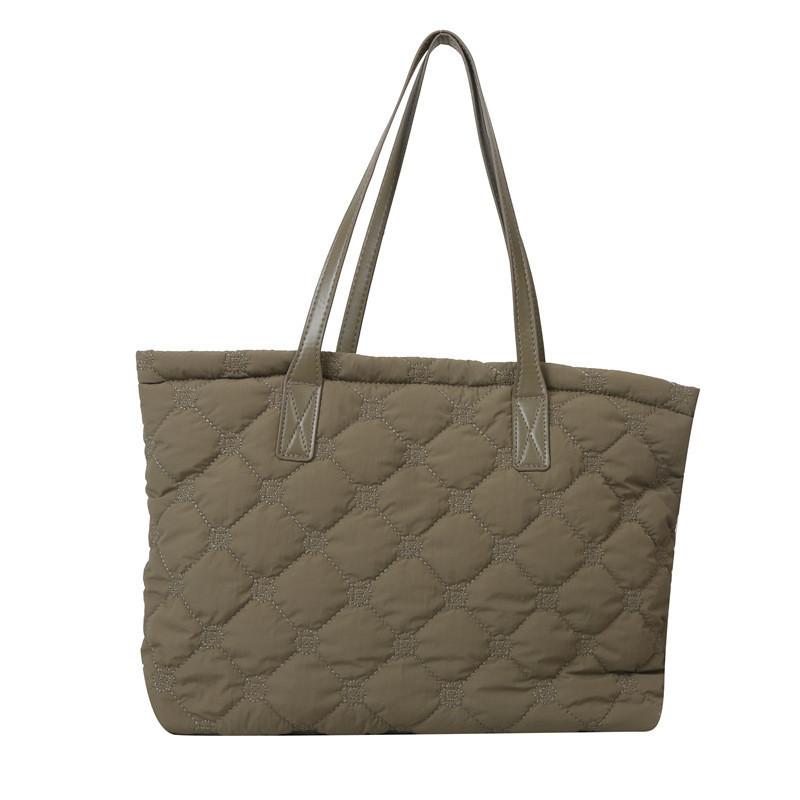 Soft Large Capacity Cotton Tote Bag For Women Fashionable And Practical Shoulder Bag зелёный