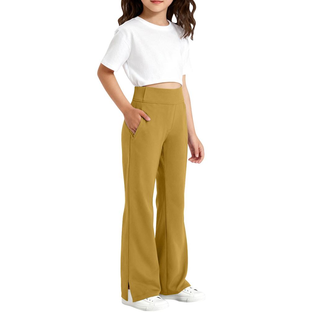 Children's Fashion Slit Micro Horn Casual Pants With Pockets And Sports Pants