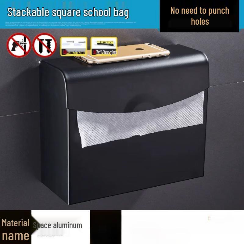 Yuzhu Wall-Mounted Toilet Paper Holder with Storage Shelf