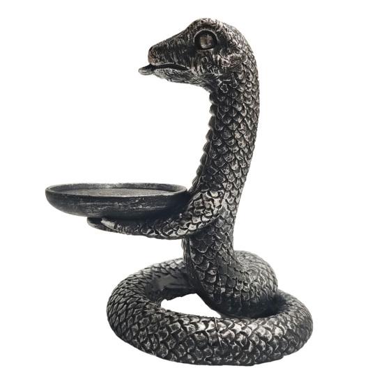 Vintage Candle Holder 3D Coiled Snake Resin Candle Holder Table Decor Snake