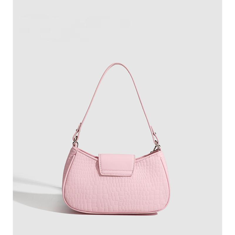 New Women's Heart Rivet Underarm Shoulder Bags Y2K Punk Pink Crossbody Bags Hottie PU Leather Fashion Cool Zip Handbags