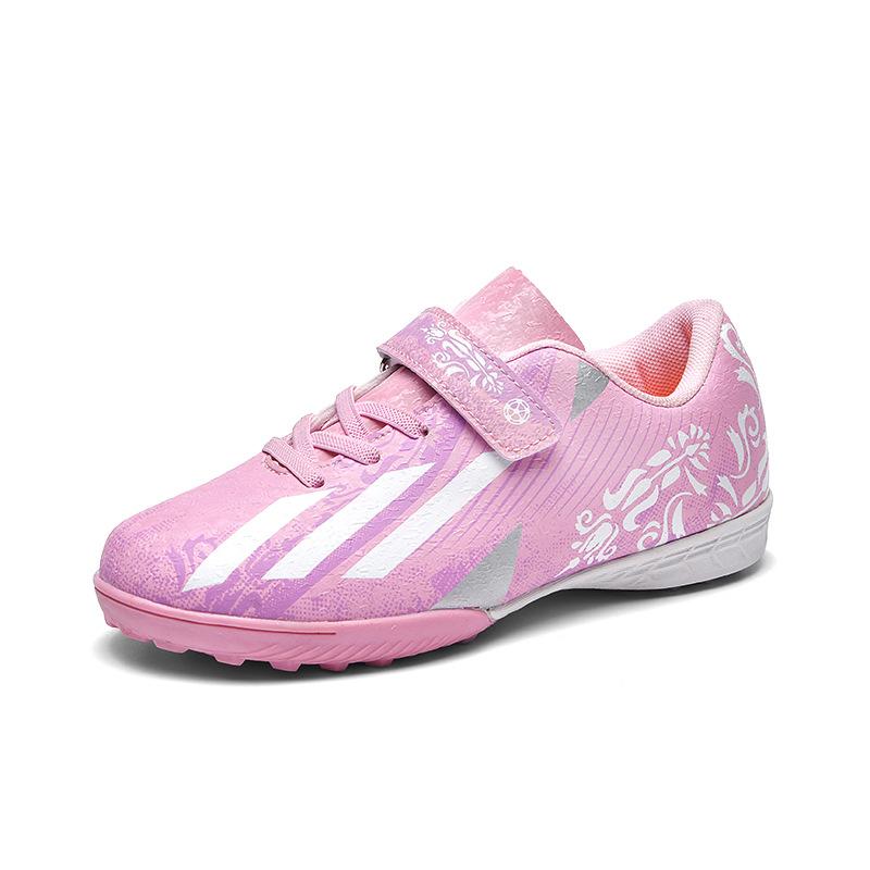 New Velcro children's football shoes boys and girls primary school students broken nail sneakers artificial grass game training shoes