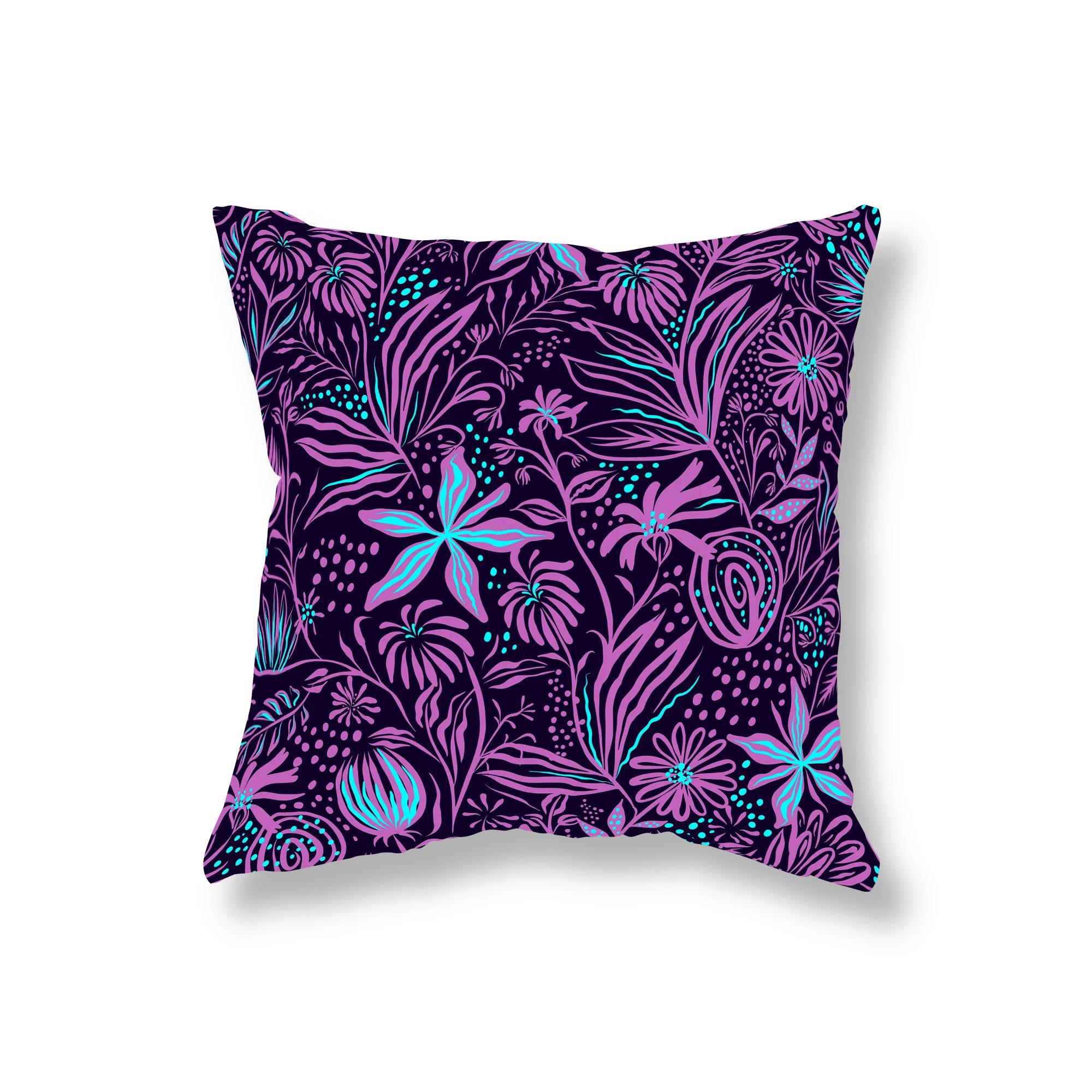 

Фламинго Психоделический Лист Растения Наволочка Декор Дивана Комната Прикроватная Тумбочка Офис Игровое Кресло Подушка Дом 12x12Inch