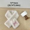 Fashion Solid Color Bowknot Scarf Korean Style Warm Kids Plush Scarf Windproof Casual Anti-Cold Neckerchief Girls
