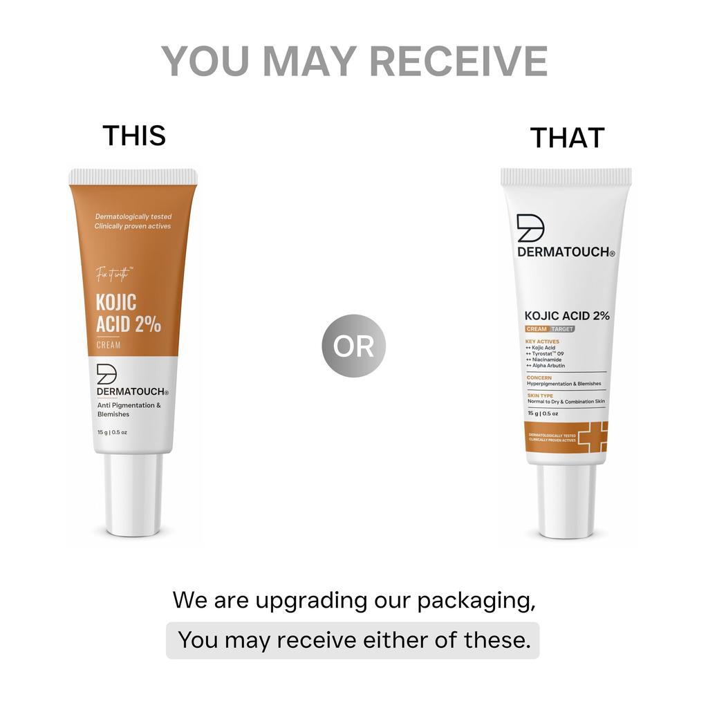 DERMATOUCH Kojic Acid 2% Cream | For Pigmentation & Dark Spot Reduction | Suitable For All Skin Types | 30g