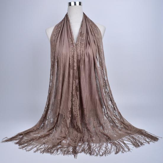 Women Chiffon Prayer Shawl Solid Color Versatile Turban Beach Towel