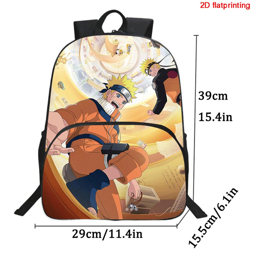 NARUTO Cartoon Anime Kids Backpack,With Adjustable Shoulder Strap & Front Pocket,Lightweight & Durable,for Boys & Girls Age 6-10
